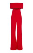 Cushnie Off-the-shoulder Mesh-paneled Crepe Jumpsuit