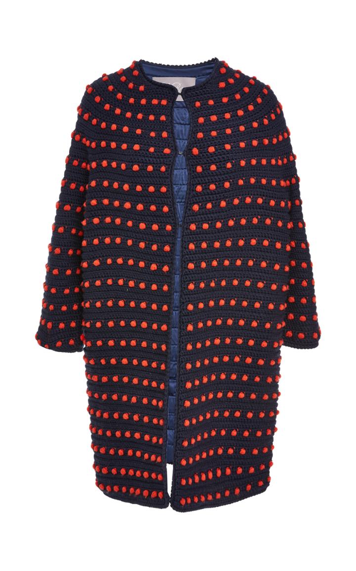 Lela Rose Crochet Knit Cardigan