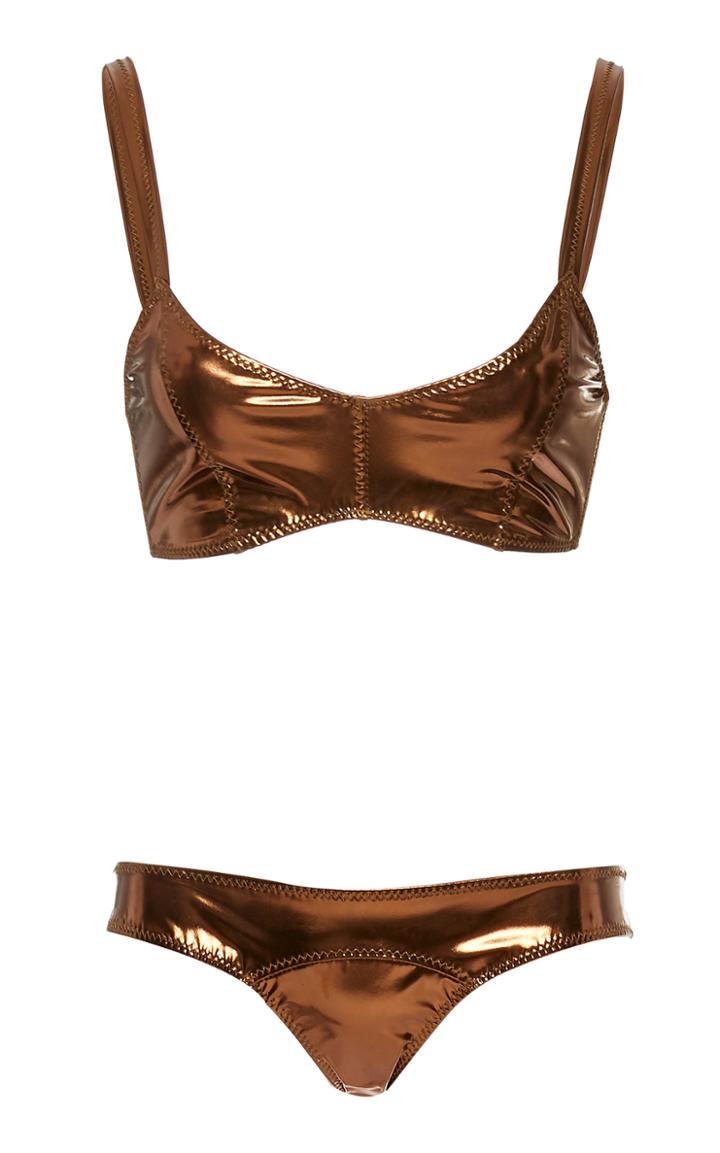 Lisa Marie Fernandez Genevieve Striped Stretch-pvc Bikini