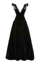 Prabal Gurung Kingston V-neck Velvet Gown