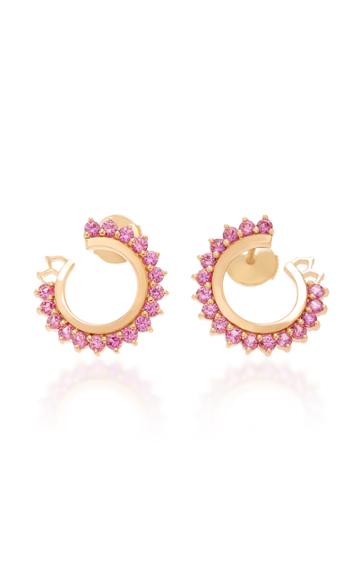 Nouvel Heritage 18k Rose Gold Pink Sapphire Earrings