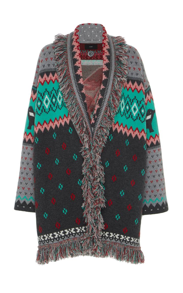 Alanui Elephant Fair Isle Cashmere Cardigan