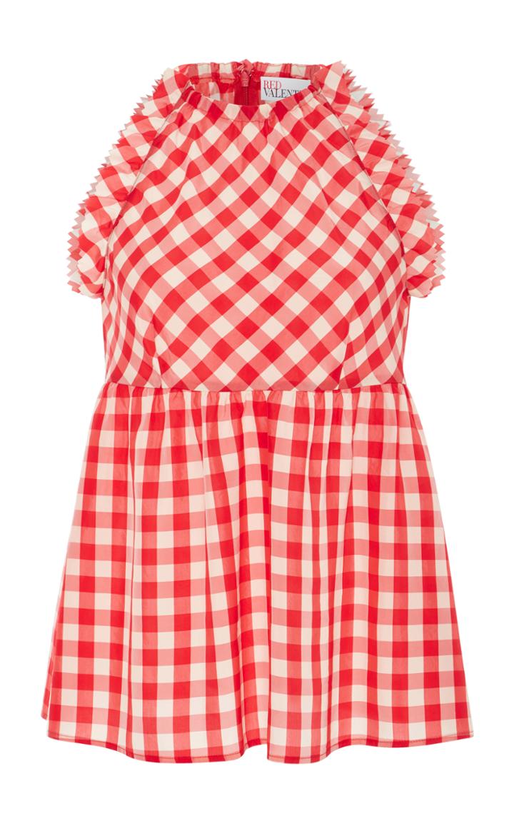Red Valentino Gingham Halter Neck Top