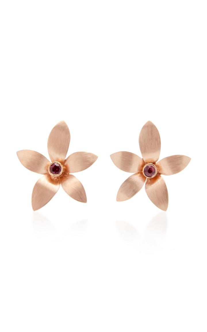 Donna Hourani 18k Gold Tourmaline Orchid Earrings