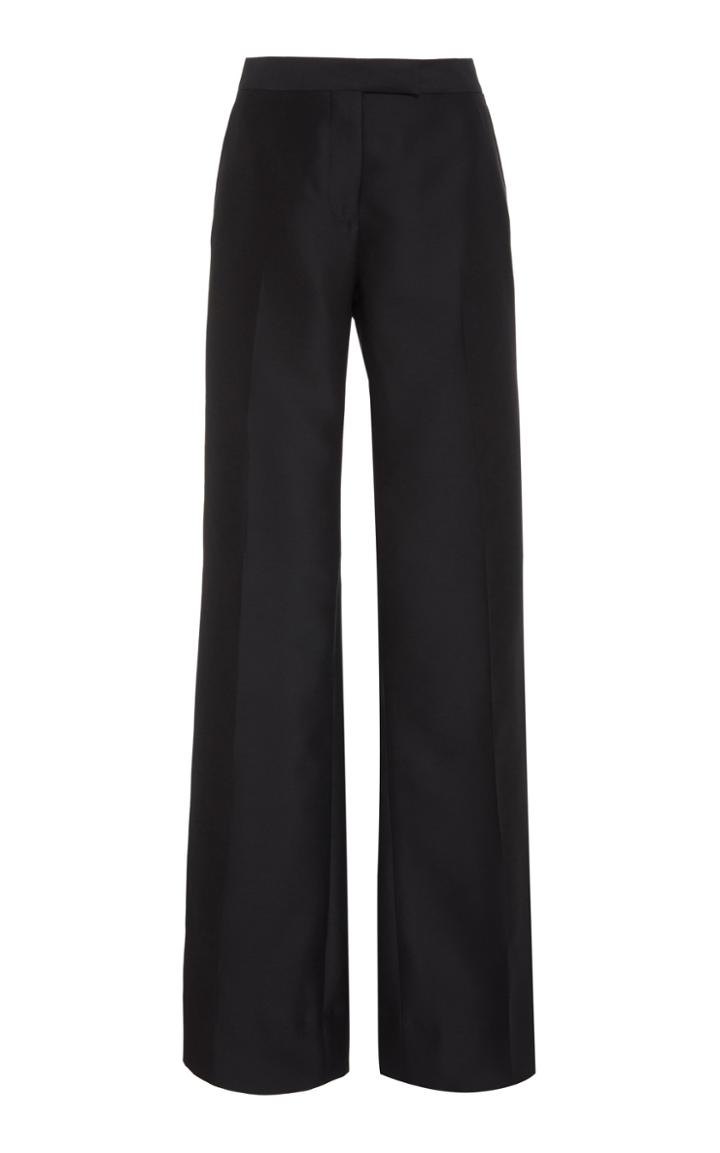 Marina Moscone Straight-leg Wool-silk Pants