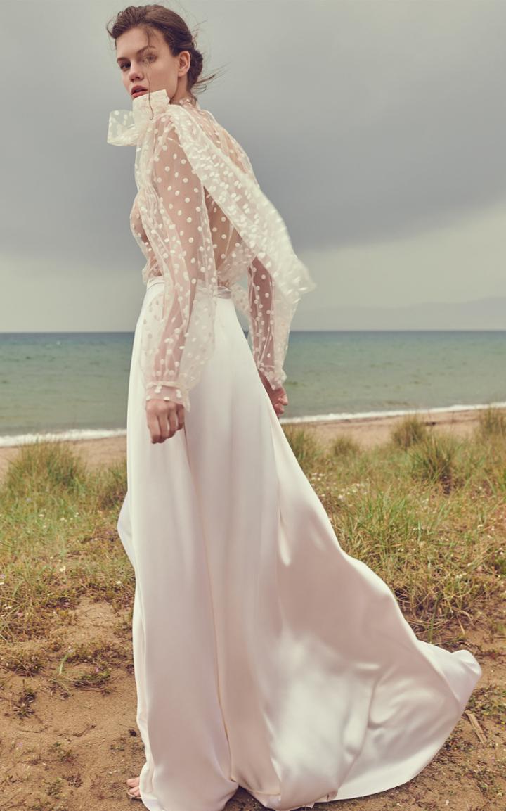 Costarellos Silk Crepe Maxi Skirt