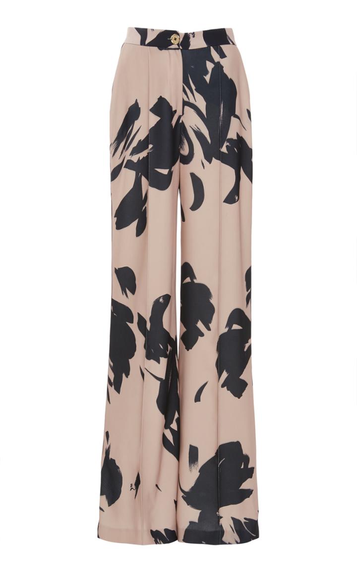 Elie Saab High Waist Printed Cady Trousers