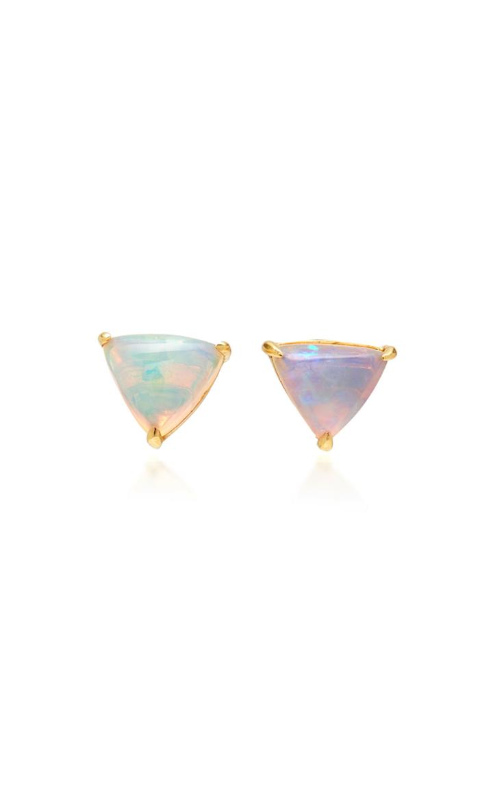 Nina Runsdorf M'o Exclusive: Opal Triangle Stud Earrings