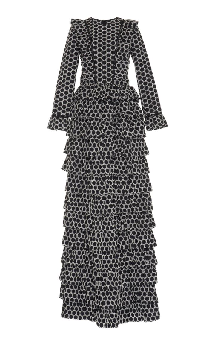 Huishan Zhang Morand Ruffle Full Length Gown