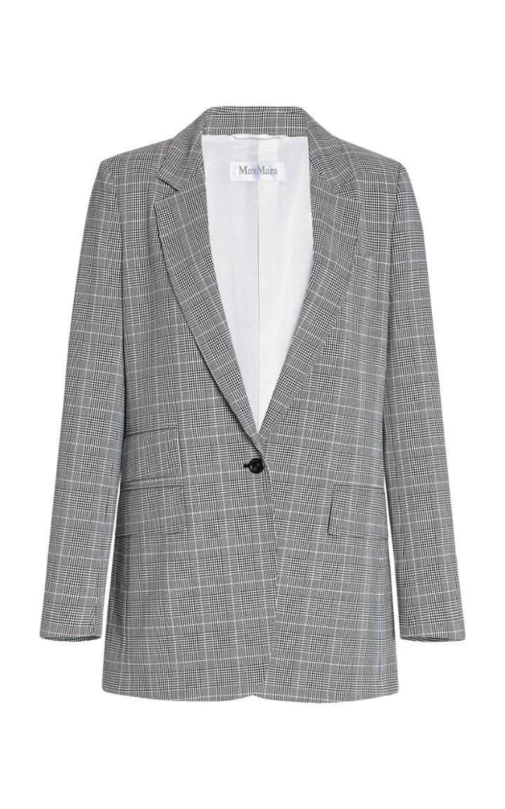 Max Mara Piuma Checked Cotton-twill Blazer