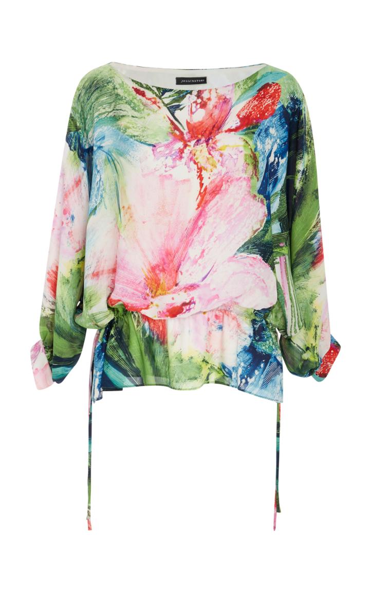 Josie Natori Floral Poet Sleeve Top