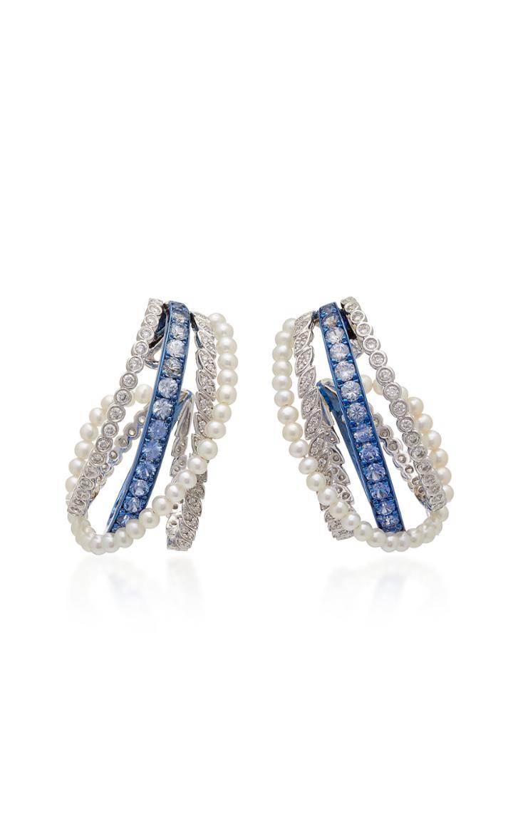 Lauren X Khoo Cirrus 18k Gold Multi-stone Ear Cuffs