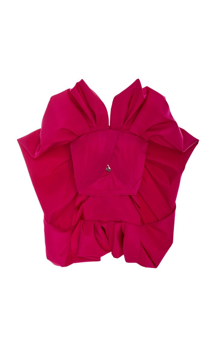 Zac Posen Pleated Silk Cape