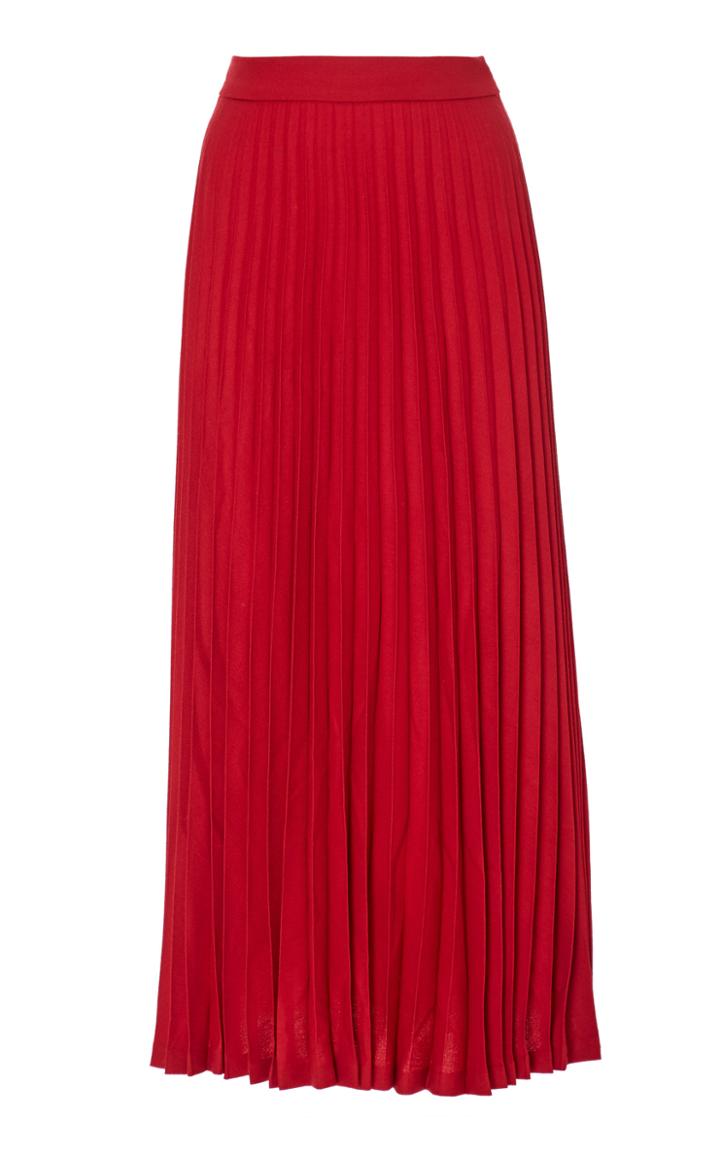 Andres Otalora Silvia Wool Midi Pleated Skirt