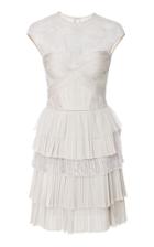 J. Mendel Hand Pleated Cocktail Dress With Lace Detail