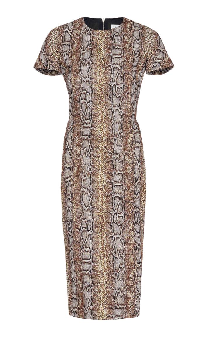 Victoria Beckham Snake Jacquard Fitted T-shirt Dress