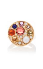 Noor Fares Upratna Seal Ring In Yellow Gold With Various Coloured Stones & Diamonds