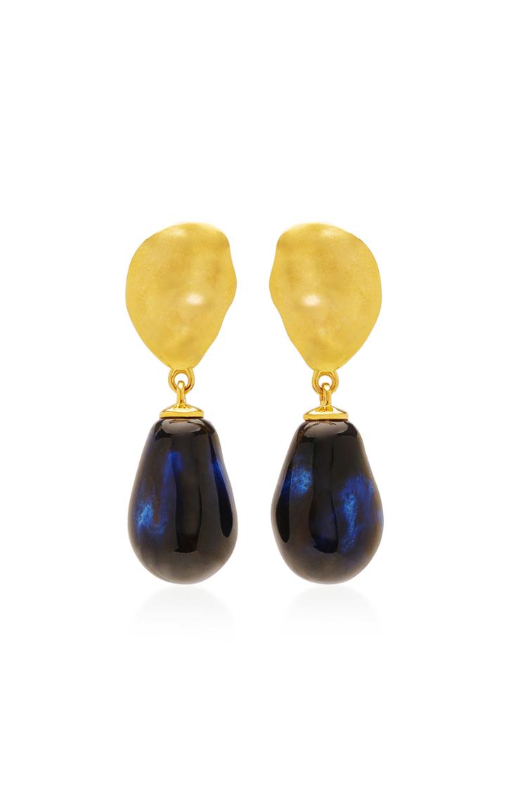 Fvermuelen Lake 18k Gold-plated And Porcelain Earrings