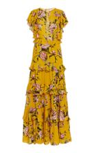 Johanna Ortiz La Vie En Rose Floral Silk Georgette Dress