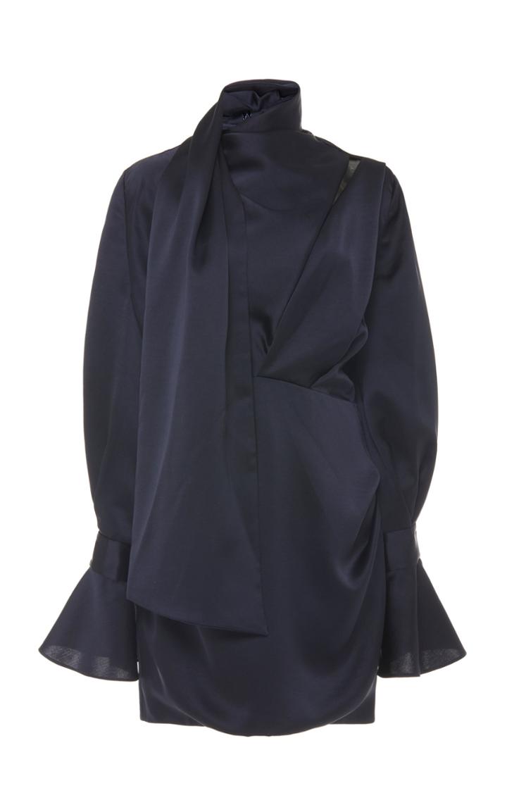 Acler Soto Tie-neck Tucked Mini Dress