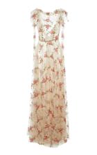 Luisa Beccaria Tulle Embroidered Floral Long Dress