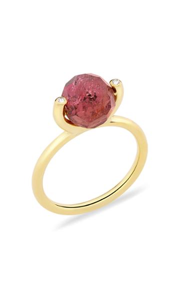 Yael Sonia Fancy Small 18k Gold, Tourmaline And Diamond Ring