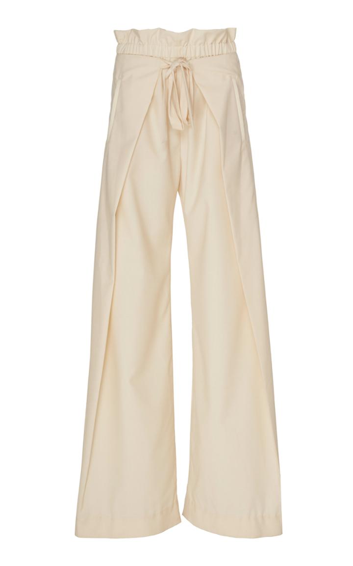 Cult Gaia Pajah Layered Wool-blend Wide-leg Pants