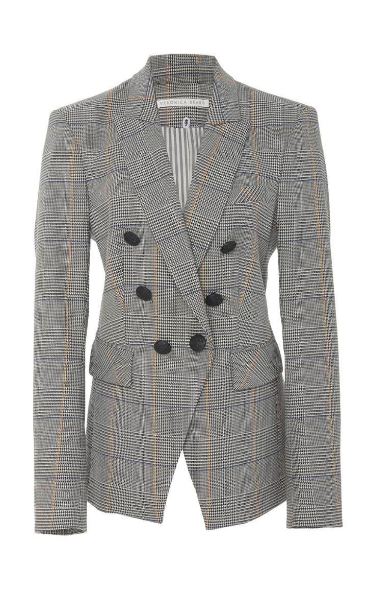 Veronica Beard Miller Faux Double-breasted Plaid Jacket