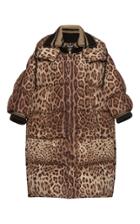 Dolce & Gabbana Oversized Leopard Puffer Coat