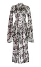 Paco Rabanne Floral-print Lam Midi Dress