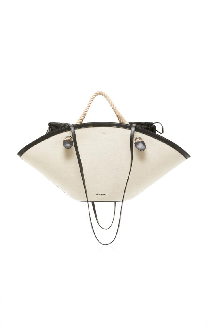 Jil Sander Sombrero Medium Cotton-linen Top-handle Bag