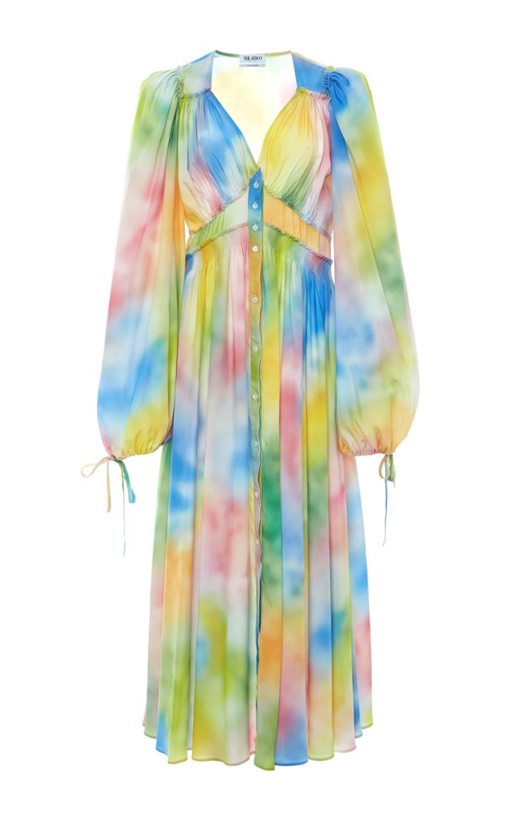 Moda Operandi Attico Tie-dyed Crepe De Chine Dress Size: 38