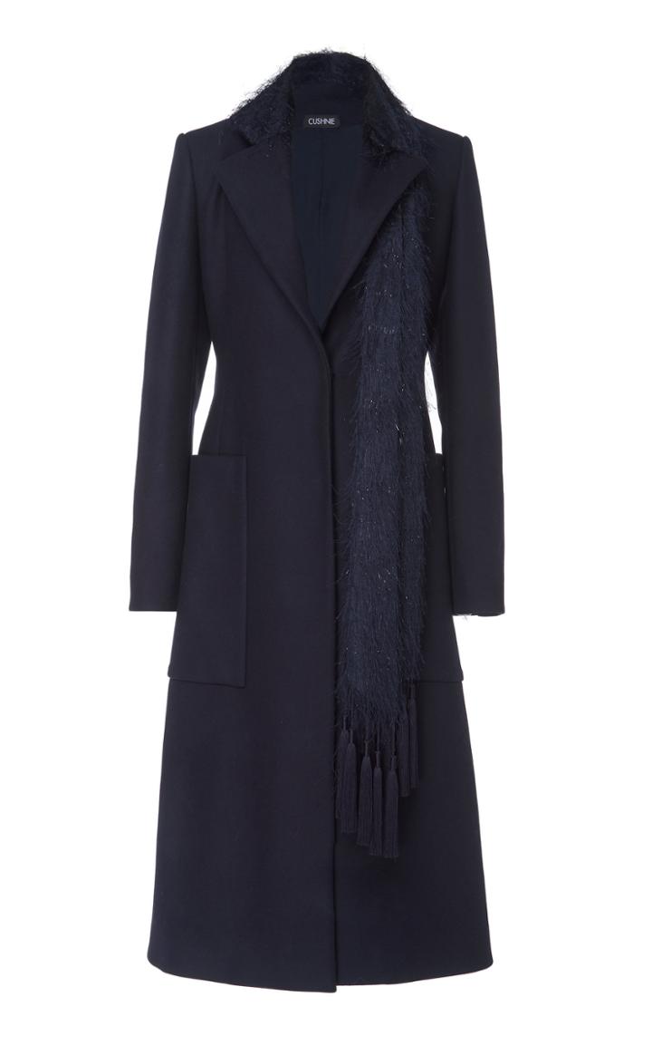 Cushnie Scarf-detailed Wool-blend Trench Coat