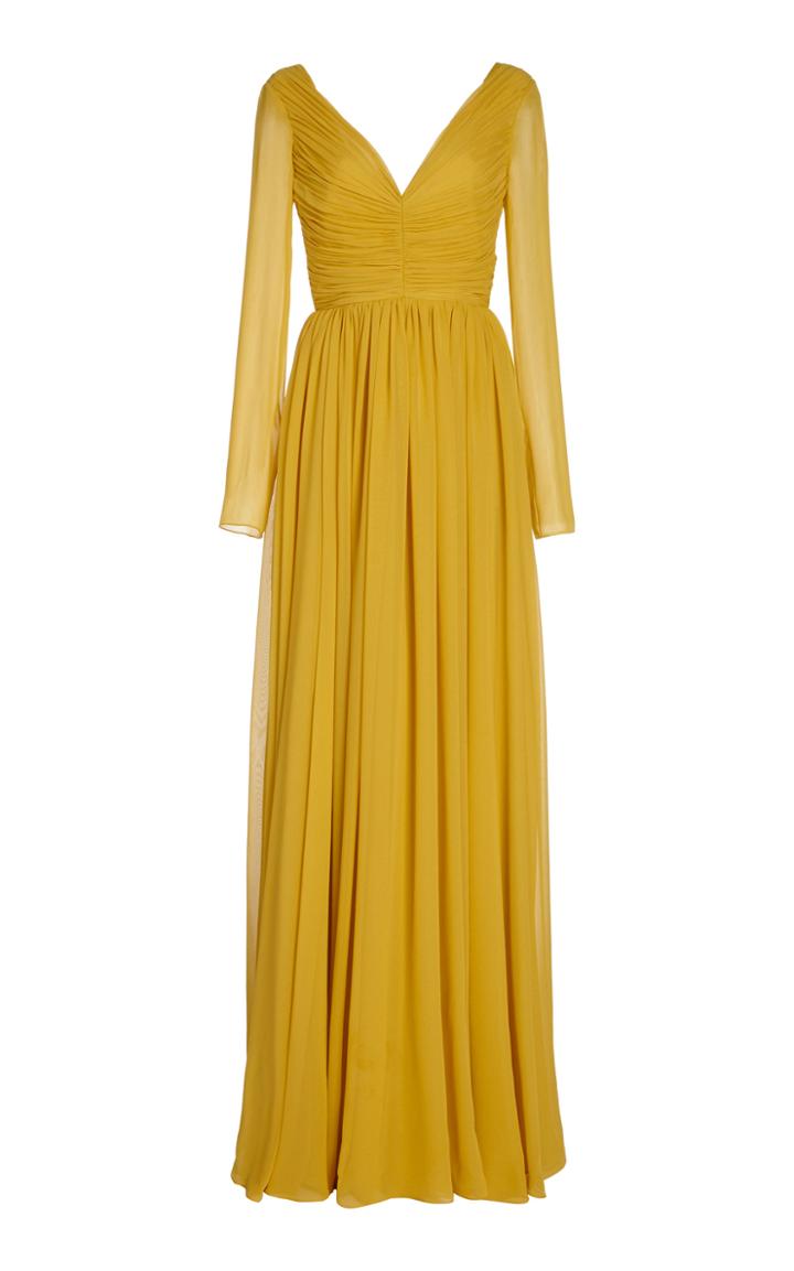 Moda Operandi Giambattista Valli Ruched Pleated Georgette Gown