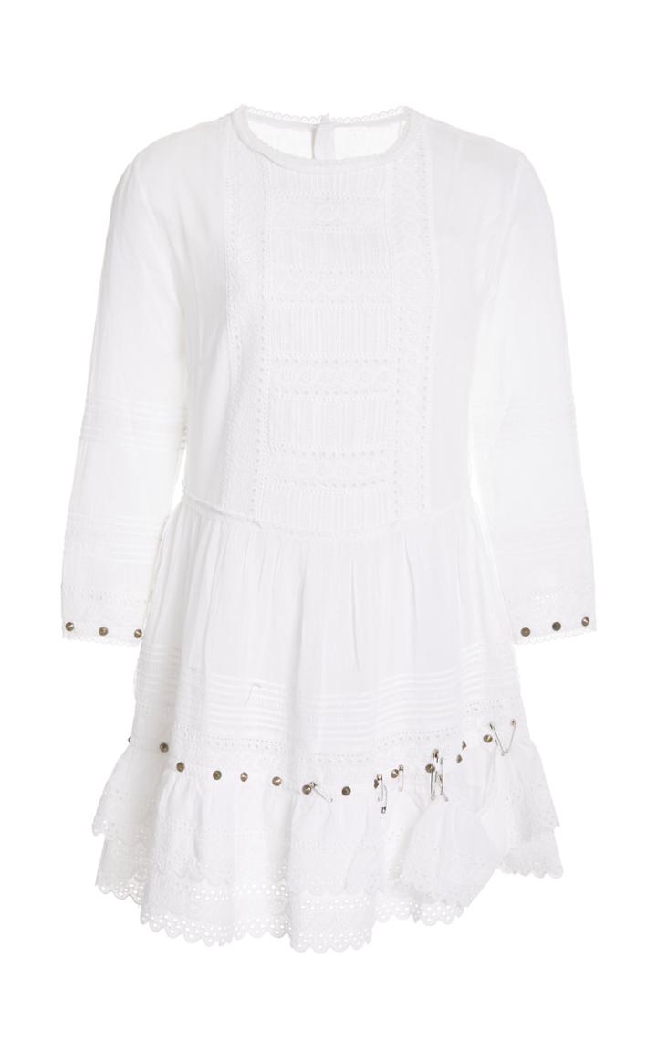 R13 Lacy Embellished Cotton-gauze Mini Dress