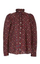 Moda Operandi Alix Of Bohemia Annabel Burgundy Printed Cotton Blouse