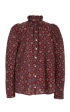 Moda Operandi Alix Of Bohemia Annabel Burgundy Printed Cotton Blouse