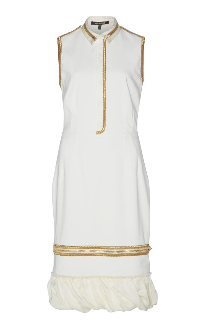 Roberto Cavalli Collared Bubbled Hem Dress