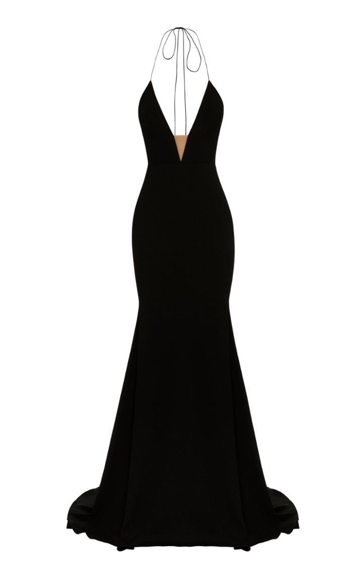 Alex Perry Rae Satin Halter Gown