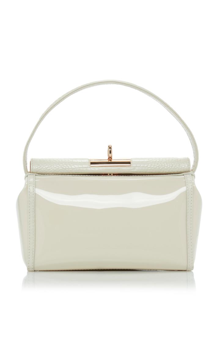 Gu De Water Patent Leather Top Handle Bag