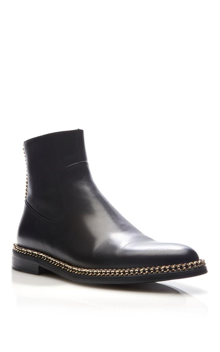 Lanvin Calfskin Chain Boots