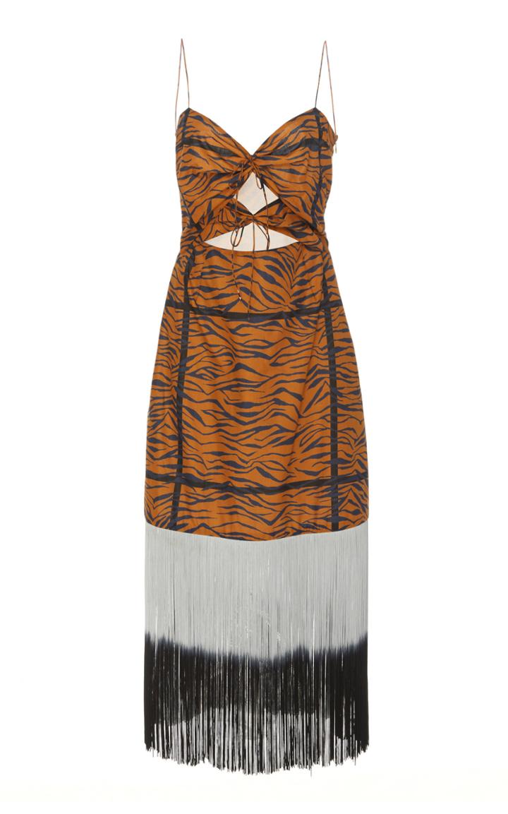 Moda Operandi Rachel Comey Fringe Chernist Cottton Midi Dress Size: 00