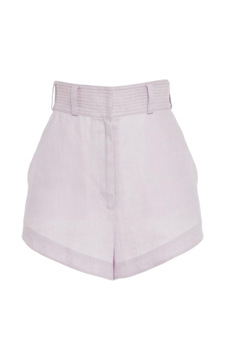 Zimmermann Ninety-six Racer High-waisted Linen Shorts