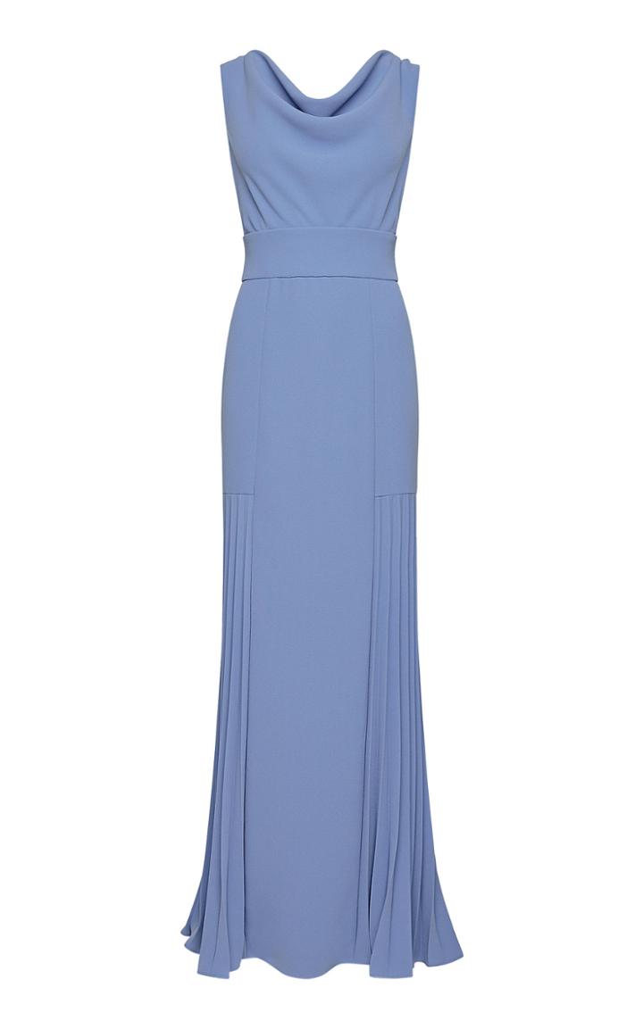 Moda Operandi Lilli Jahilo Alva Crepe Gown With Pleated Godet Size: 36