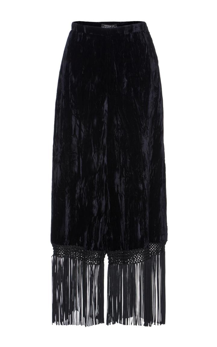 Andrew Gn Velvet Wide Leg Trousers