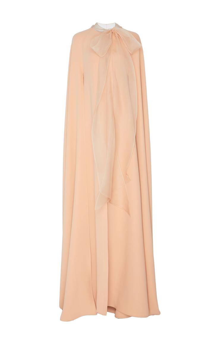 Carolina Herrera Silk Cape Gown