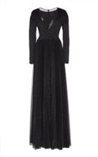 Jenny Packham Rosane Sheer Neck Embellished Gown