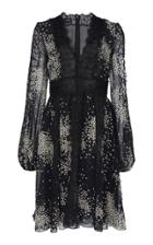 Giambattista Valli Printed Silk Chiffon Dress With Lace Inset