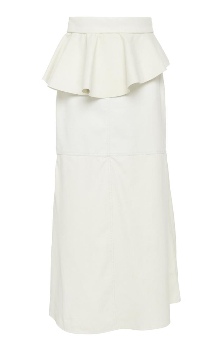 Johanna Ortiz Bewildering Leather Peplum Midi Skirt