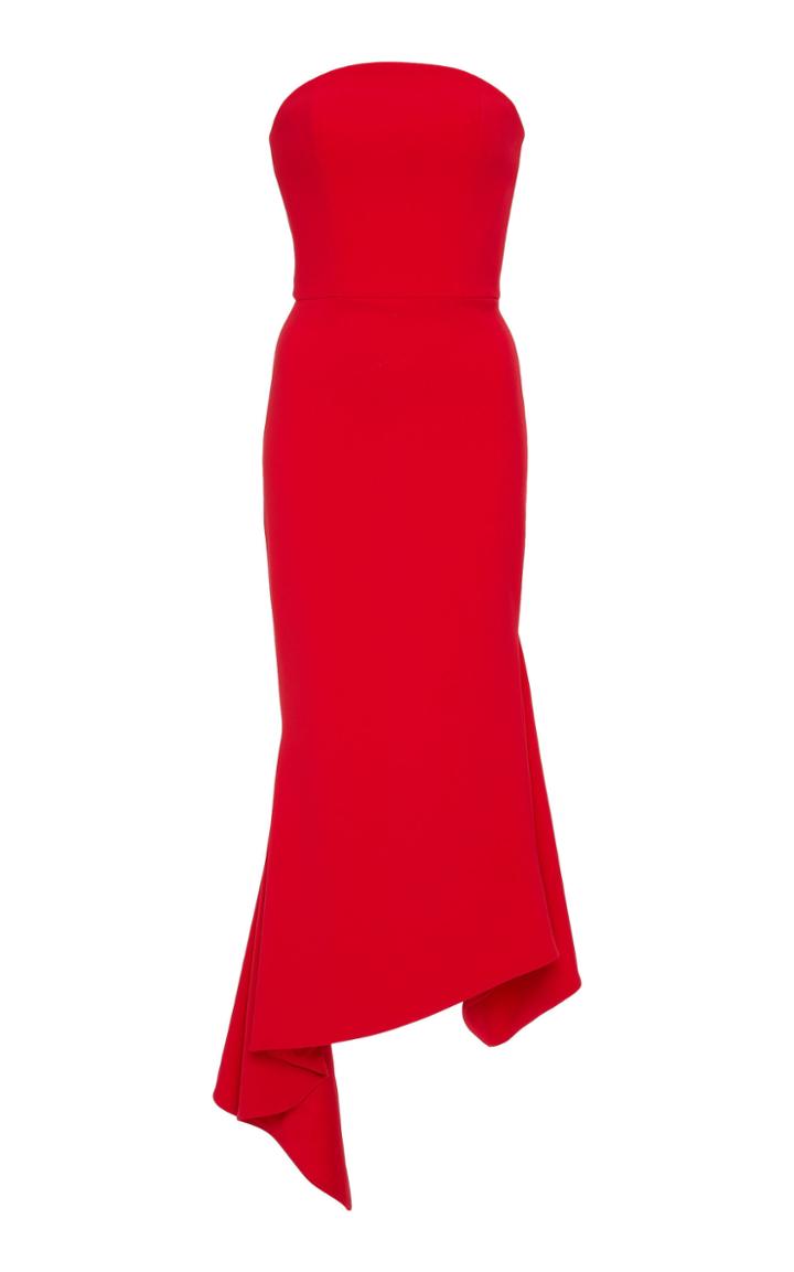 Christian Siriano Textured Crepe Strapless Dress